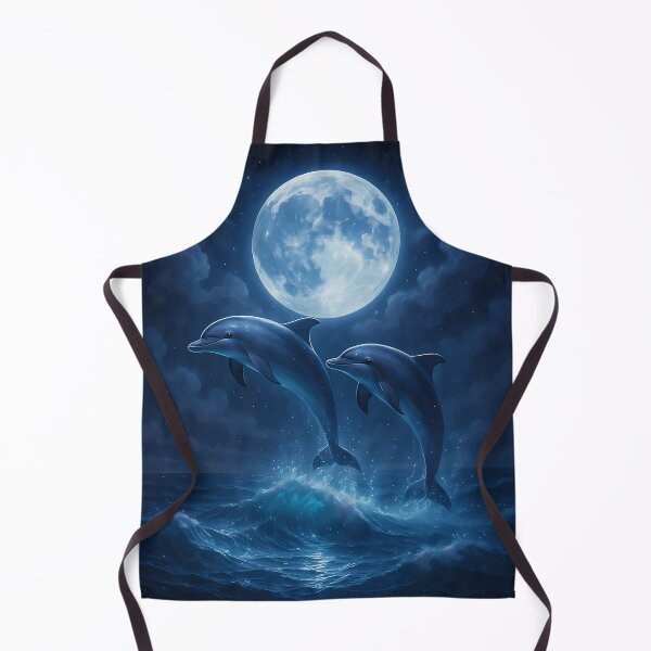 Item preview, Vintage Ocean Mystical Dolfin - Three dolphins Retro Moon designed and sold by ZBIFBOUETLA.