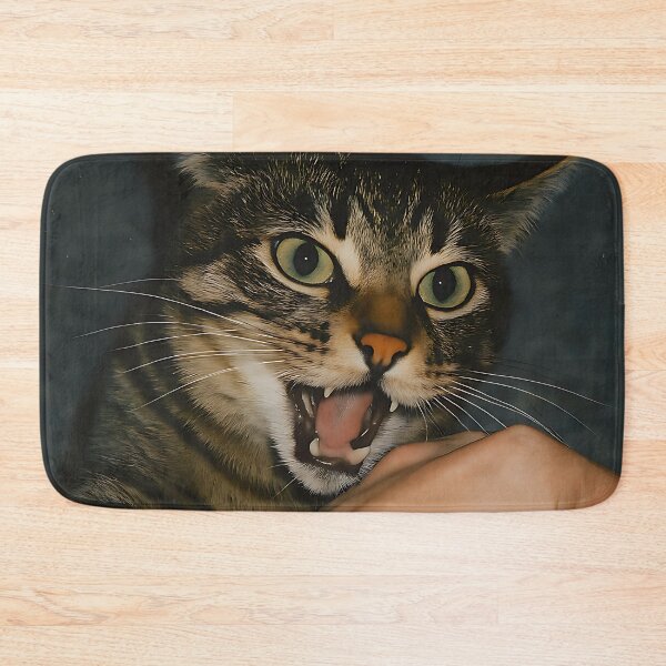 Item preview, Funny Feisty Tabby Cat Playfully Biting Hand designed and sold by Panda Creative Studio.