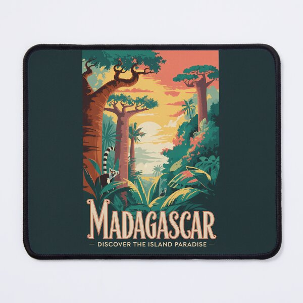 Item preview, Madagascar Lemur Baobabs Illustration Travel Art Vintage designed and sold by KrisSidDesigns.