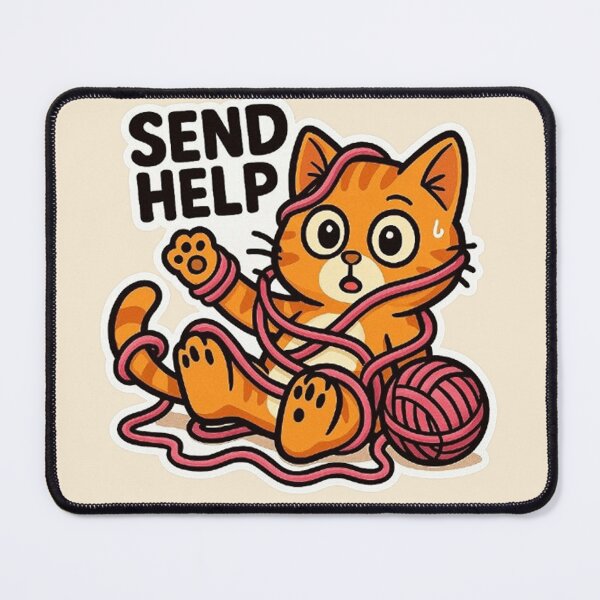 Item preview, Send Help Yarn Cat designed and sold by MiLaKK.