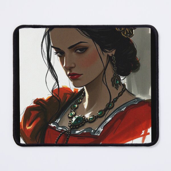 Item preview, Tudor Era Courtier woman in a beautiful period dress portrait art designed and sold by Vintage Designs +.
