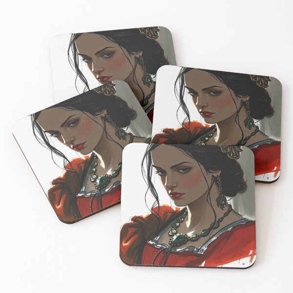 Item preview, Tudor Era Courtier woman in a beautiful period dress portrait art designed and sold by Vintage Designs +.