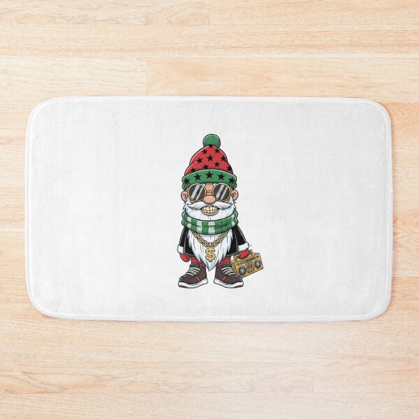 Item preview, Cool Santa Gnome with Boom Box – Hip-Hop Christmas Art" designed and sold by MiszungART.