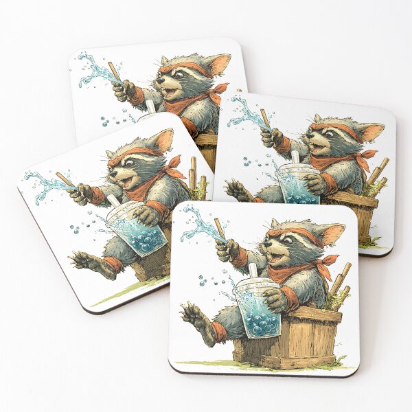 Item preview, Ninja Boba Raccoon | Bubble Tea Warrior Trash Panda | FlomiLoot designed and sold by FlomiLoot.