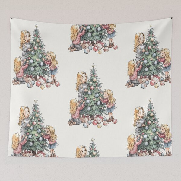 Item preview, Family Christmas Celebration, X-mas tree decoration - merry Christmas holiday celebration designed and sold by RSDigitalPrintDesign.
