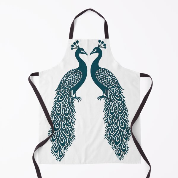 Item preview, Assam Desin Print with Two Peacocks Facing Each Other - Traditional Indian Fabric designed and sold by Haus Of K.