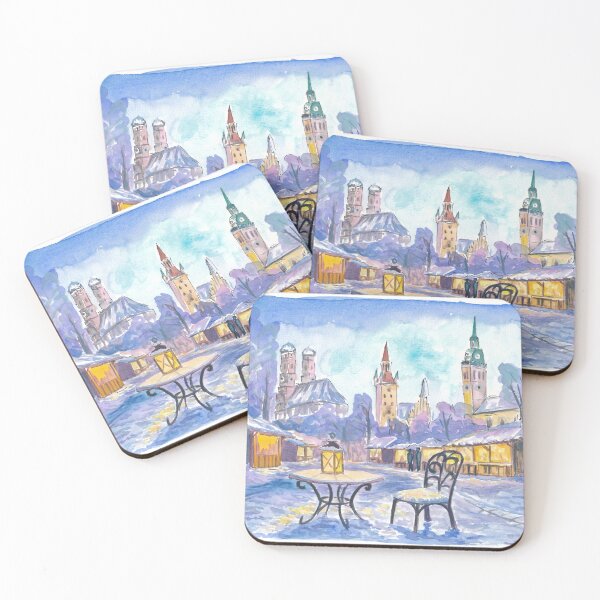 Item preview, Nocturne Winter Magic over Munich’s Frauenkirche, Rathaus and St. Peter designed and sold by artshop77.