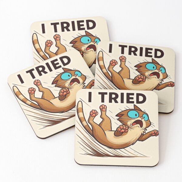 Item preview, I Tried – Jump Fail Cat designed and sold by MiLaKK.