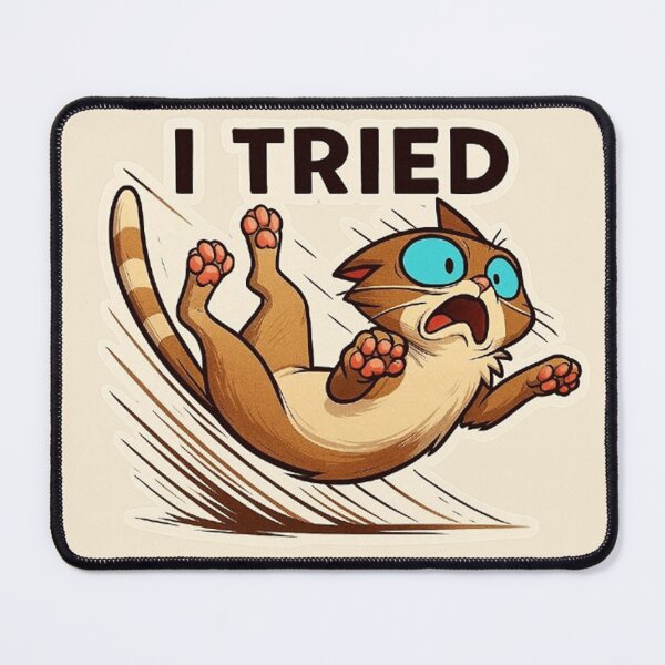 Item preview, I Tried – Jump Fail Cat designed and sold by MiLaKK.