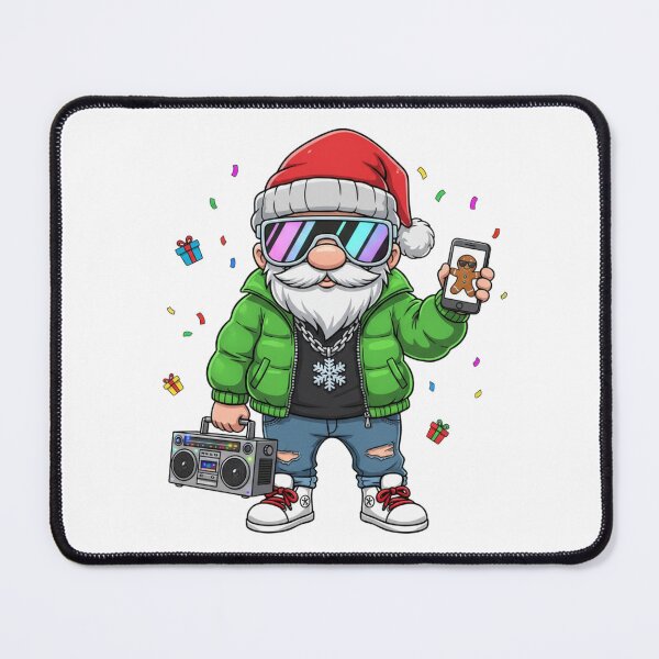 Item preview, Santa Gnome with Camera and Party Vibes – Funky Holiday Art designed and sold by MiszungART.