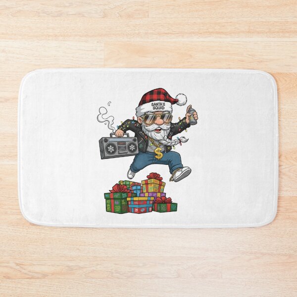 Item preview, Santa Gnome with Presents and Boombox – Funky Christmas Art designed and sold by MiszungART.