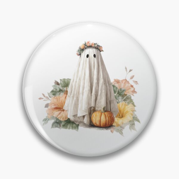 Item preview, Floral Ghost With Pumpkins And Autumn Leaves designed and sold by EL-Lebedenko.