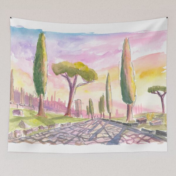Item preview, Ancient Via Appia Road Beneath Soft Mediterranean Light designed and sold by artshop77.
