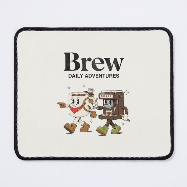 Item preview, Brew Daily Adventures Coffee Espresso Retro Cartoon Mascot designed and sold by HoopeStylee.