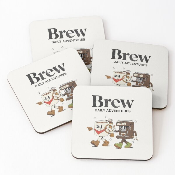 Item preview, Brew Daily Adventures Coffee Espresso Retro Cartoon Mascot designed and sold by HoopeStylee.