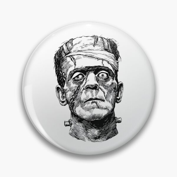 Aperçu de l'œuvre Illustration classique du monstre de Frankenstein en noir et blanc créée et vendue par EL-Lebedenko.