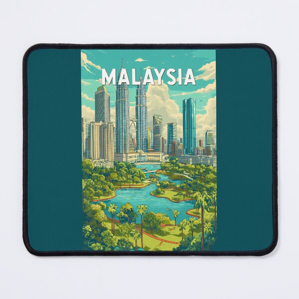 Item preview, Malaysia Illustration Travel Art Vintage designed and sold by KrisSidDesigns.