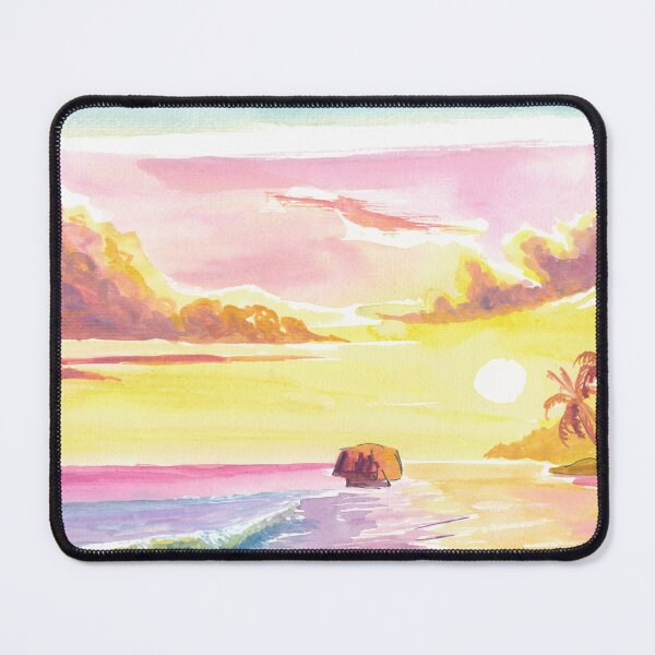 Item preview, Romantic Watercolor Sunset Bathsheba Beach Barbados Art designed and sold by artshop77.