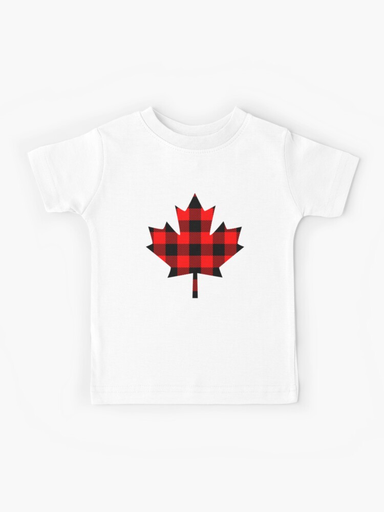Buffalo Check Red and Black Plaid Lumberjack Canadiana Style Maple Leaf  Kids T-Shirt for Sale by Garaga