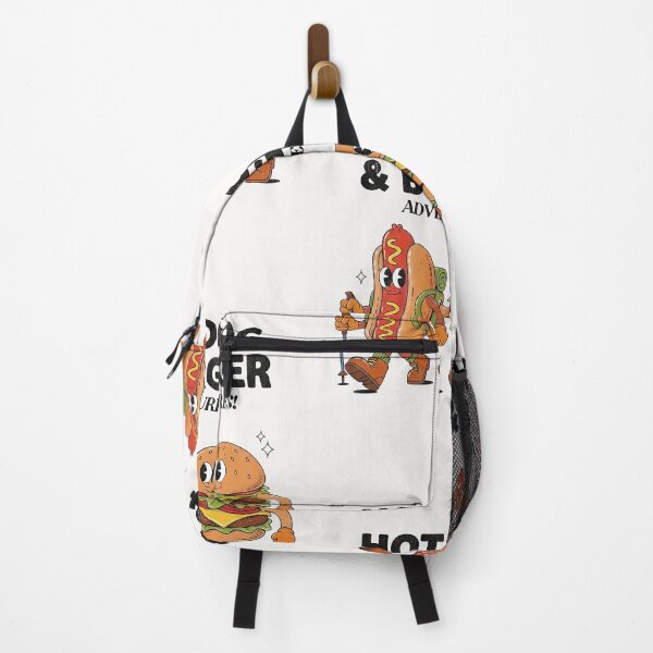 Artikelvorschau, Hot-Dog-Burger-Abenteuer, Retro-Cartoon-Wandern, Fast Food entworfen und verkauft von HoopeStylee.