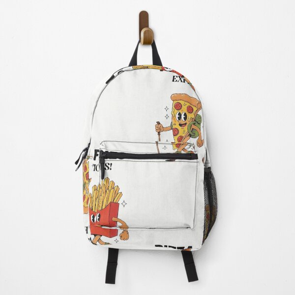 Artikelvorschau, Pizza Pommes Erkundungen Retro-Cartoon Wandern Feinschmecker Geschenk entworfen und verkauft von HoopeStylee.