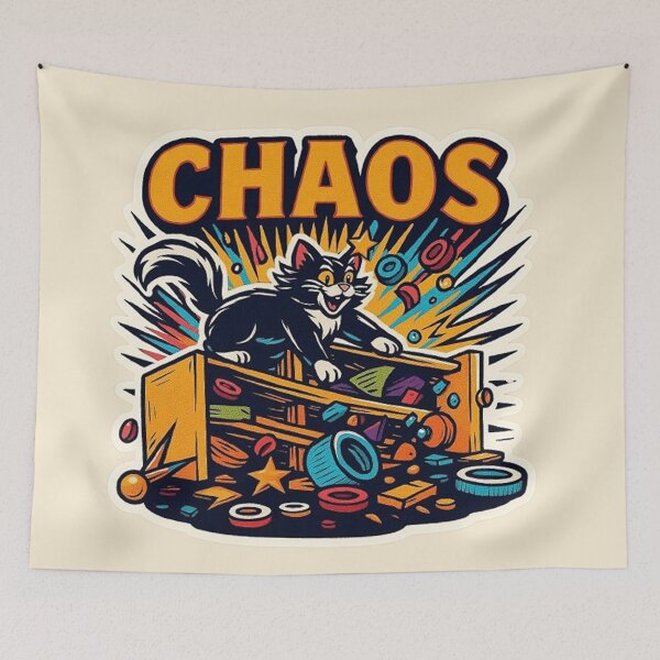 Item preview, Chaos Cat – Shelf Destroyer designed and sold by MiLaKK.