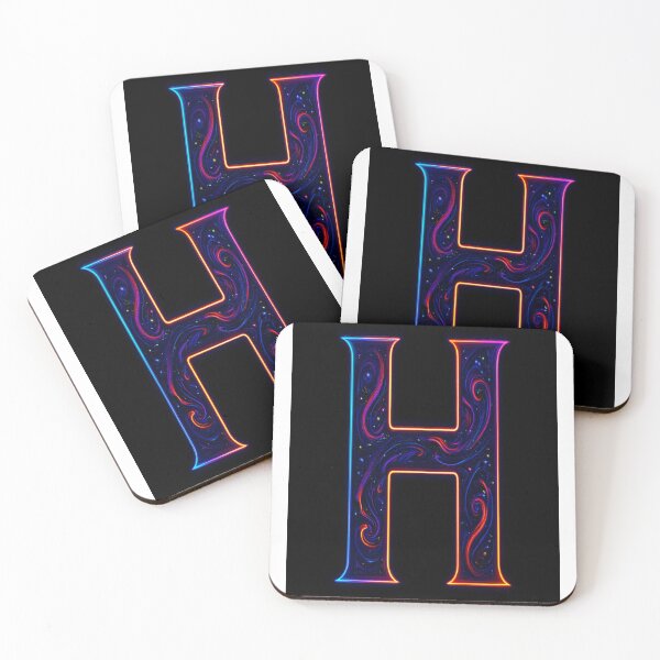 Item preview, Cosmic Neon H Letter Art Design designed and sold by HiteshArt111.