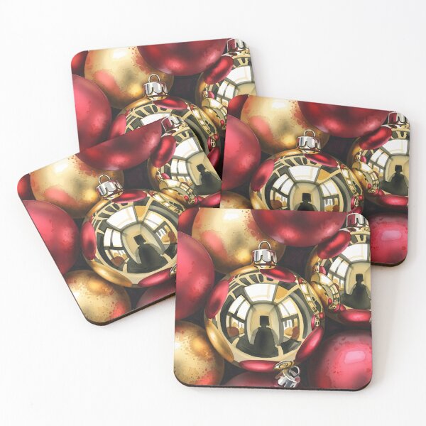 Item preview, Close up of red and gold Christmas baubles designed and sold by homydesign.