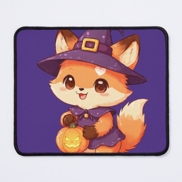 Item preview, Kira the Halloween Witch — Cute Chibi Fox with Pumpkin designed and sold by Cute-Companions.