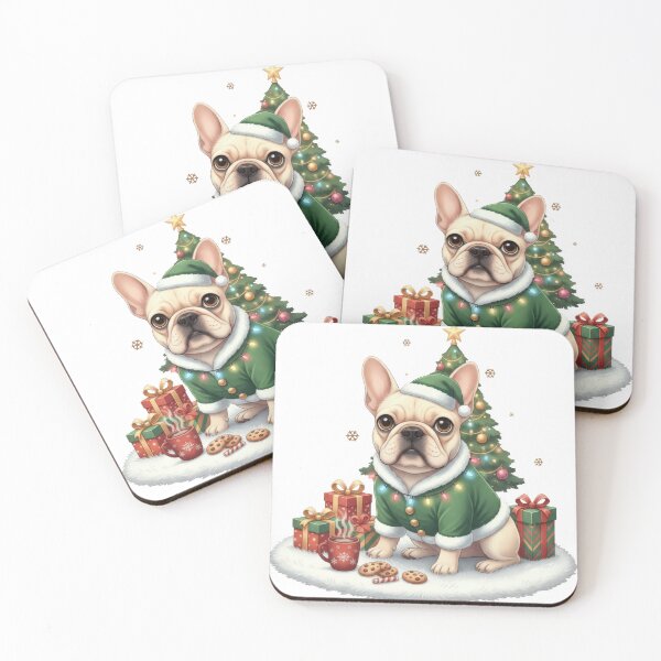 Item preview, Elegant French Bulldog Green Santa Suit designed and sold by zoughlal.