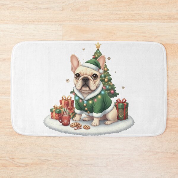 Item preview, Elegant French Bulldog Green Santa Suit designed and sold by zoughlal.