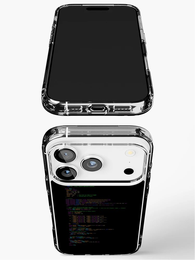 Thumbnail 3 of 5, iPhone Case, fly.lua - Minimalist Code Pattern T-Shirt | Abstract Programmer Design | Authentic Lua Script | Software Engineer Aesthetic designed and sold by S.S.S.