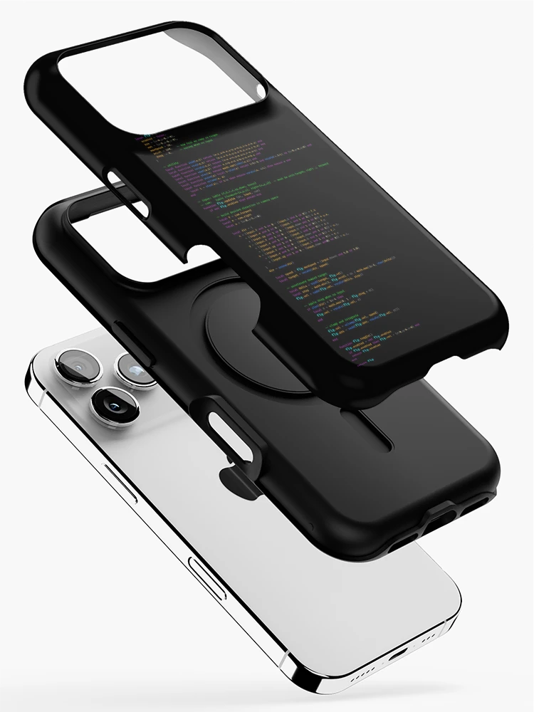 Thumbnail 2 of 4, iPhone Case, fly.lua - Minimalist Code Pattern T-Shirt | Abstract Programmer Design | Authentic Lua Script | Software Engineer Aesthetic designed and sold by S.S.S.
