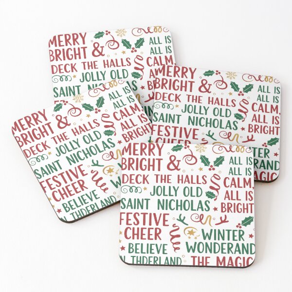 Item preview, Merry and Bright Subway Art Typography designed and sold by zoughlal.