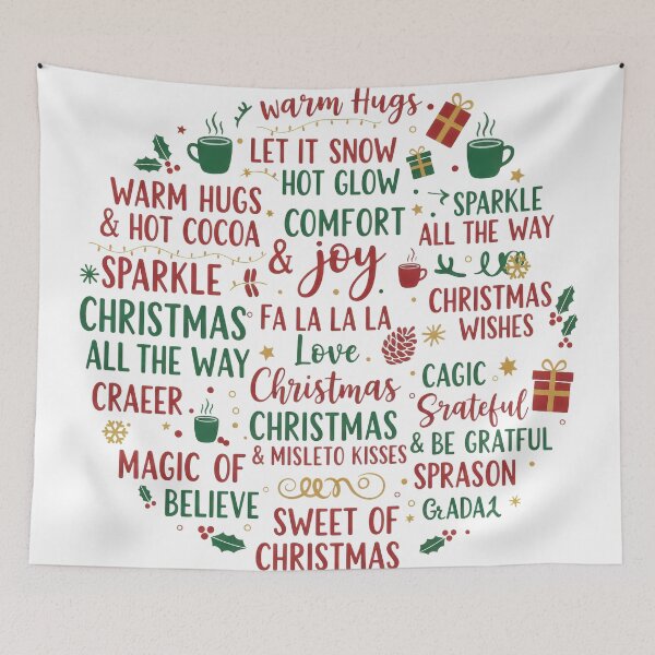 Item preview, Warm Hugs and Hot Cocoa Christmas Word Cloud designed and sold by zoughlal.