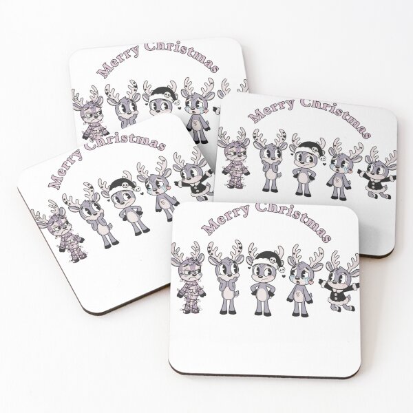 Item preview, Pastel Goth Chibi Reindeer Lineup – Merry Christmas Cute Dark Aesthetic designed and sold by TeezOfMadness.