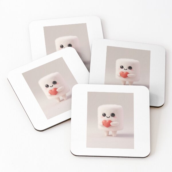Item preview, White marshmallow with a heart designed and sold by LauraCent.