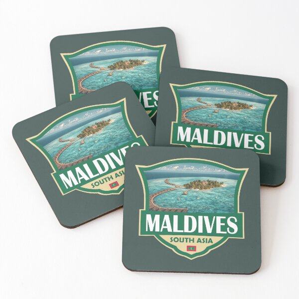 Item preview, Maldives Illustration Retro Badge designed and sold by KrisSidDesigns.