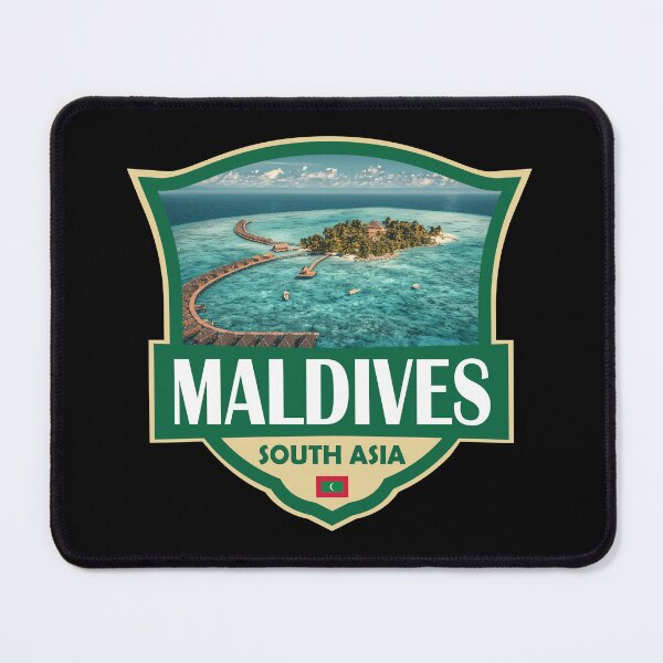 Item preview, Maldives Illustration Retro Badge designed and sold by KrisSidDesigns.