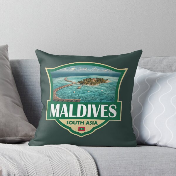 Item preview, Maldives Illustration Retro Badge designed and sold by KrisSidDesigns.
