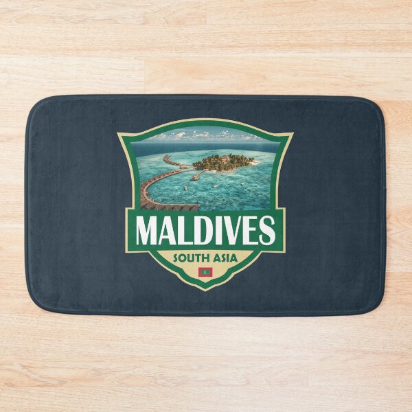 Item preview, Maldives Illustration Retro Badge designed and sold by KrisSidDesigns.