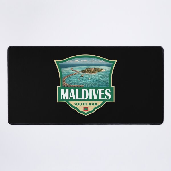 Item preview, Maldives Illustration Retro Badge designed and sold by KrisSidDesigns.
