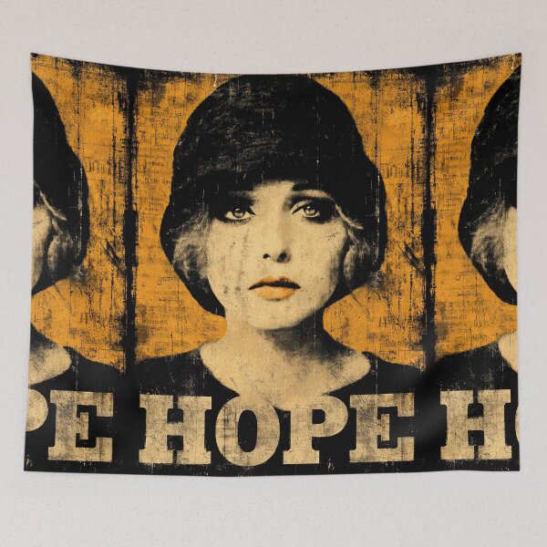 Item preview, A 1920s woman's portrait on a distressed hope poster. designed and sold by Piotrek0001.