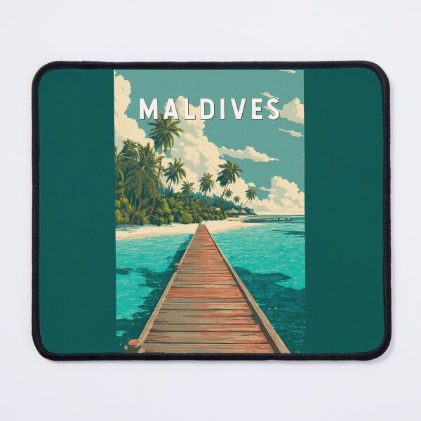 Item preview, Maldives Illustration Travel Art Vintage designed and sold by KrisSidDesigns.