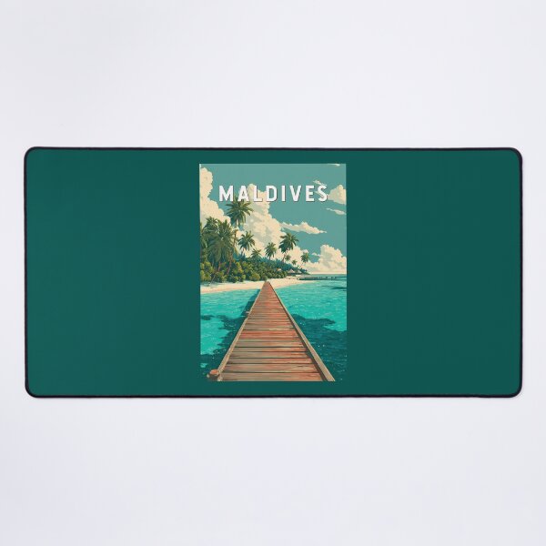 Item preview, Maldives Illustration Travel Art Vintage designed and sold by KrisSidDesigns.