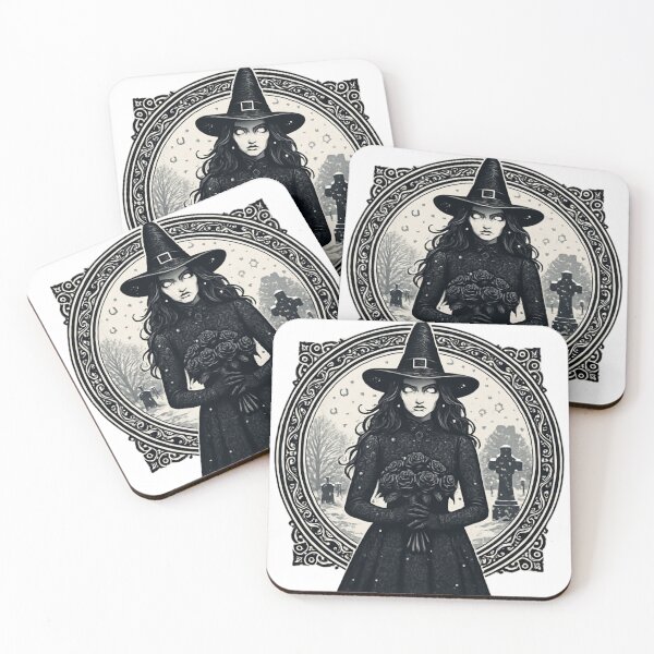 Item preview, Black Rose Snow Witch – Gothic Xmas Gift Crest designed and sold by Imaginarium of Chaos falcon88 .