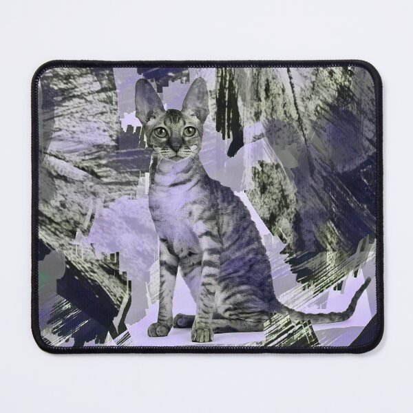 Item preview, COLD NOVEMBER STORMS - CAT IN SHADES OF PASTEL PURPLE, TAUPE, GREEN AND BEIGE designed and sold by Most1234.
