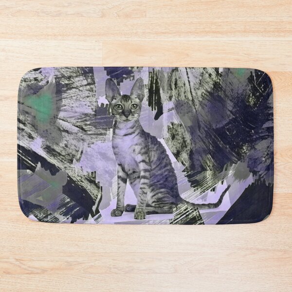 Item preview, COLD NOVEMBER STORMS - CAT IN SHADES OF PASTEL PURPLE, TAUPE, GREEN AND BEIGE designed and sold by Most1234.