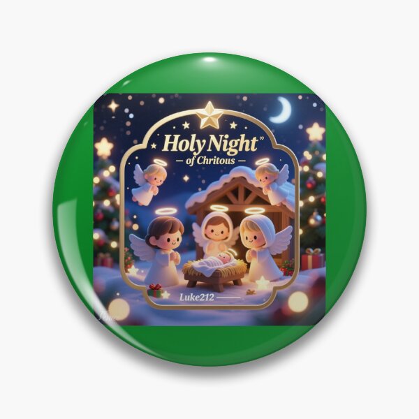 Item preview, Holy Night of Angels – 3D Glorious Christmas Label . designed and sold by PaintMeWorld.
