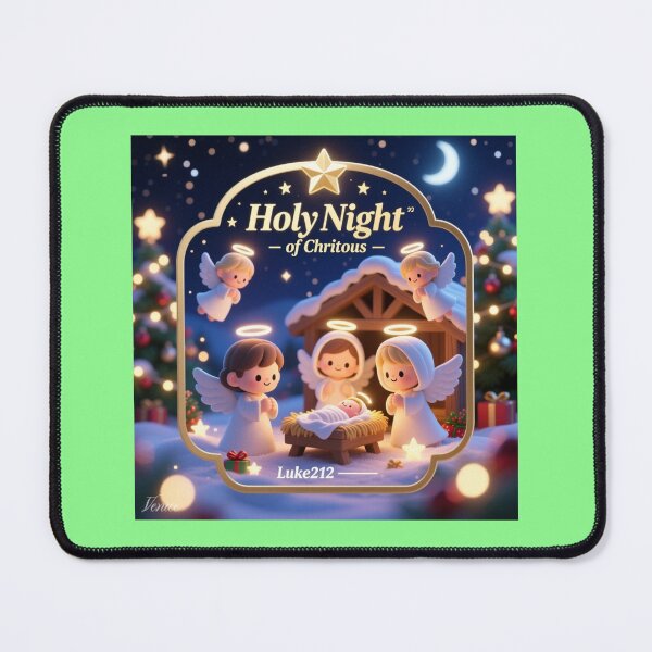 Item preview, Holy Night of Angels – 3D Glorious Christmas Label . designed and sold by PaintMeWorld.